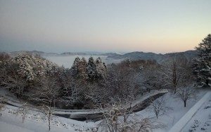 美の山雪景色